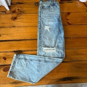 Men's Light Blue Distressed Jeans